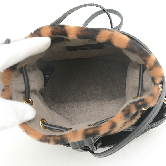 Fendi Zucca Bag Brown Montresor Mouton Baguette - Picture 4 of 6